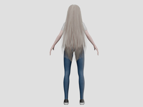 Basic anime girl V33020 3D Модель