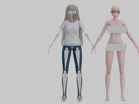 Basic anime girl V33020 3D Модель