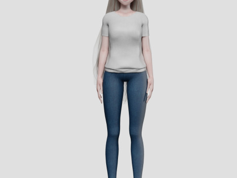 Basic anime girl V33020 3D Модель