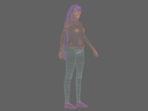 Basic anime girl V33020 3D Модель