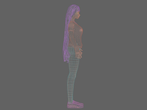 Basic anime girl V33020 3D Модель