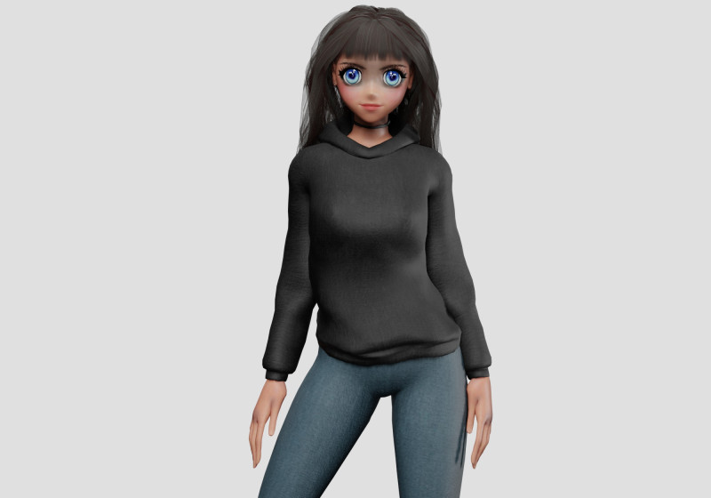 Basic Beautiful girl V35279 3D 模型 .c4d .max .obj .3ds .fbx .stl .blend 