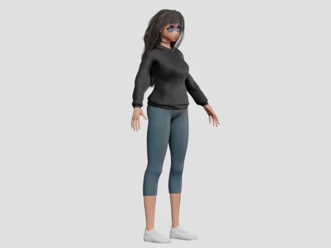 Basic Beautiful girl V35279 3D Model