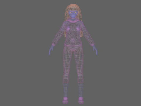 Basic Beautiful girl V35279 3D Model