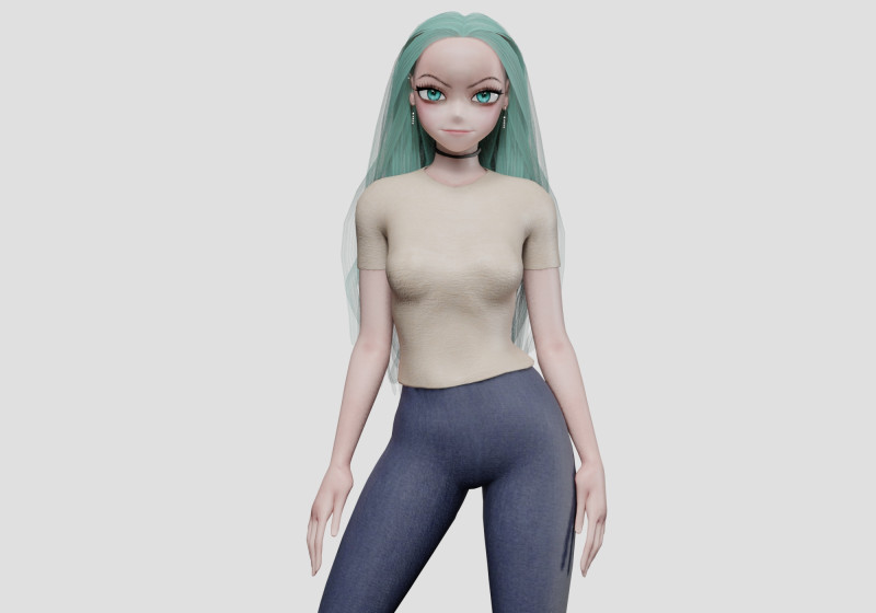 Basic classic girl V34034 3D 模型 .c4d .max .obj .3ds .fbx .stl .blend 