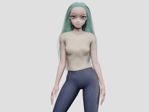 Basic classic girl V34034 3D 모델