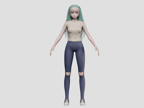 Basic classic girl V34034 3D 模型