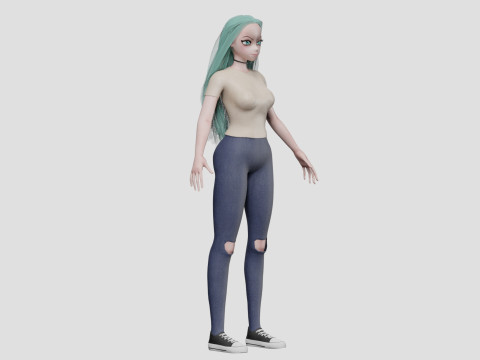 Basic classic girl V34034 3D 模型