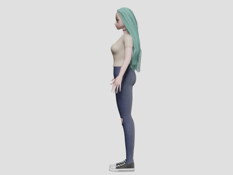 Basic classic girl V34034 3D 模型