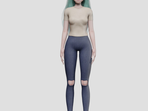 Basic classic girl V34034 3D 模型