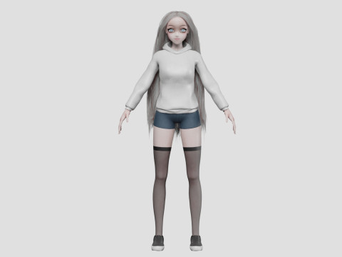 Basic cool girl V35959 3D Model