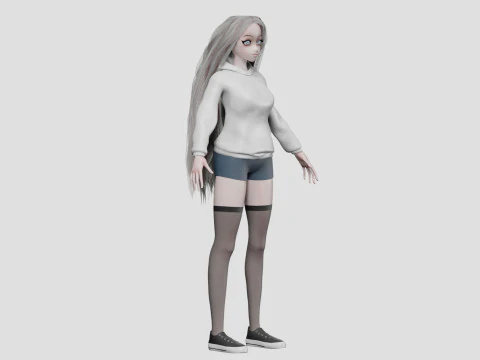 Basic cool girl V35959 3D Model
