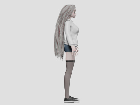 Basic cool girl V35959 3D Model