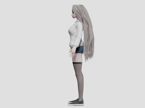 Basic cool girl V35959 3D Model