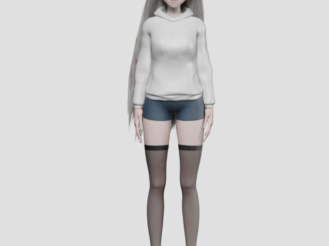 Basic cool girl V35959 3D Model