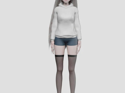 Basic cool girl V35959 3D Model