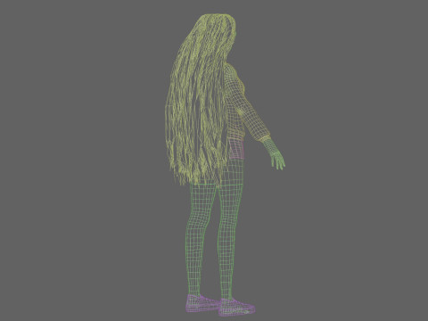 Basic cool girl V35959 3D Model