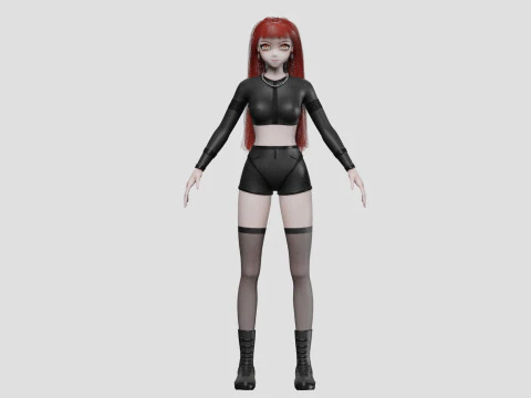 Basic cute girl V39053 3D Model