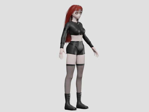 Basic cute girl V39053 3D Model