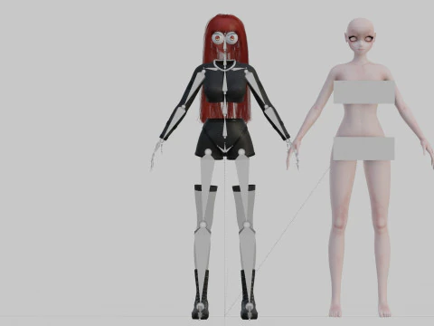 Basic cute girl V39053 3D Model