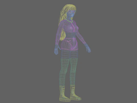Basic cute girl V39053 3D Model
