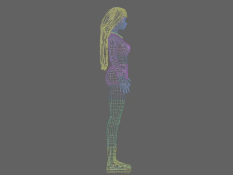 Basic cute girl V39053 3D Model