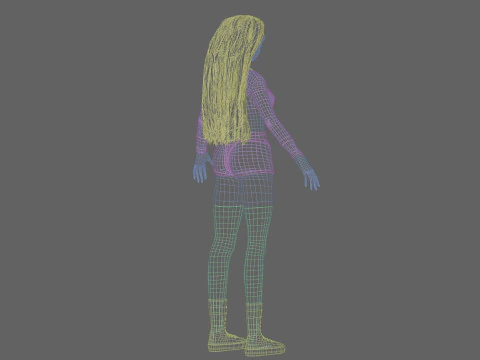 Basic cute girl V39053 3D Model