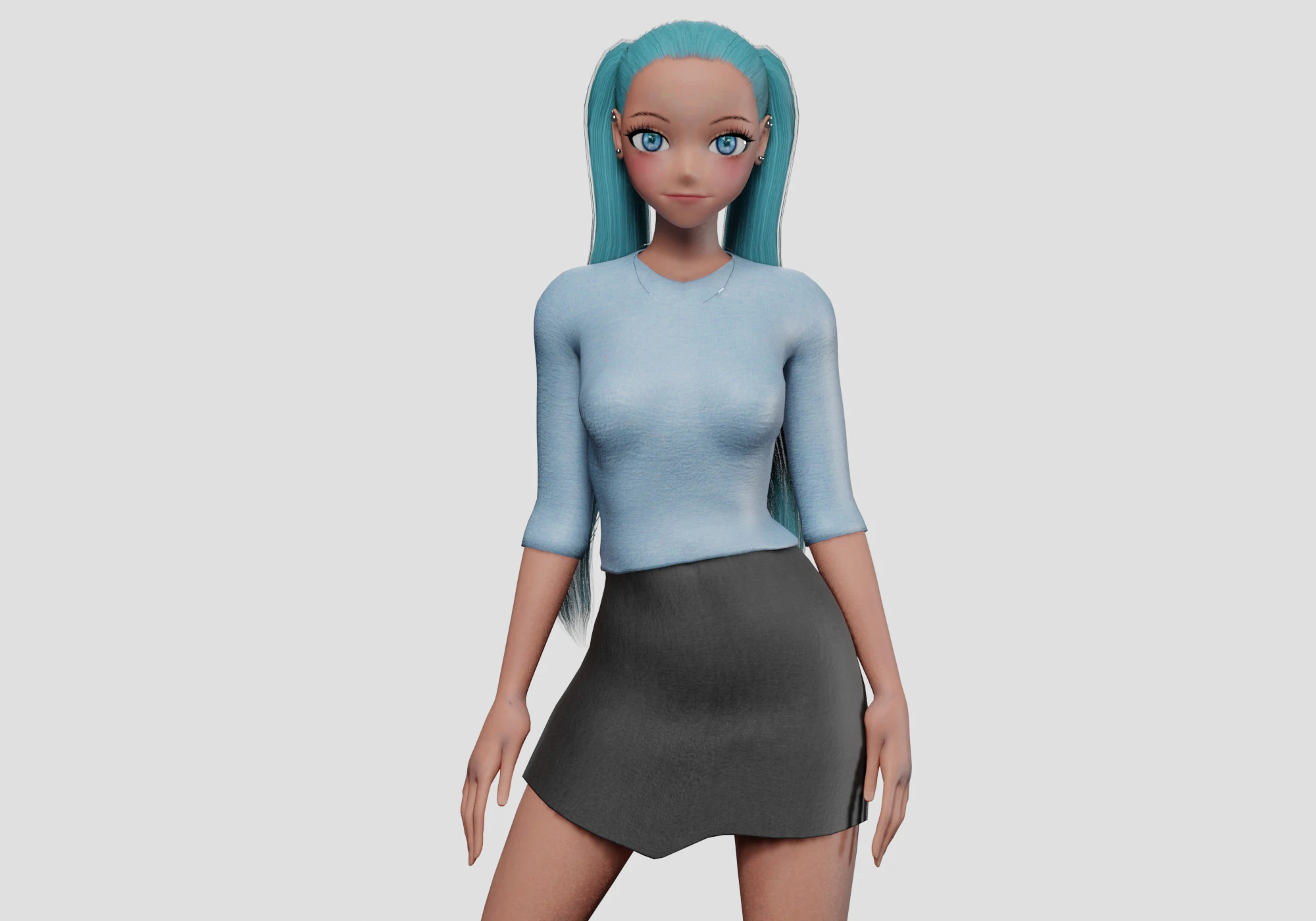 Basic Standard girl V22507 3D Model .c4d .max .obj .3ds .fbx .stl .blend 