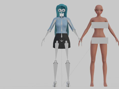 Basic Standard girl V22507 3D Model