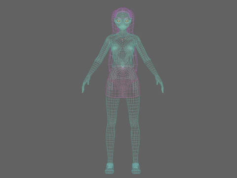 Basic Standard girl V22507 3D Model