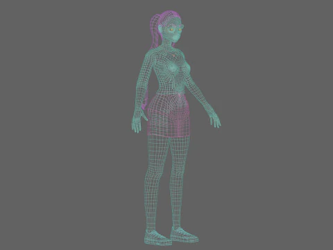 Basic Standard girl V22507 3D Model