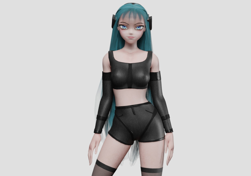 Basic sweet girl V37873 3D Model .c4d .max .obj .3ds .fbx .stl .blend 