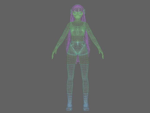 Basic sweet girl V37873 3D Model
