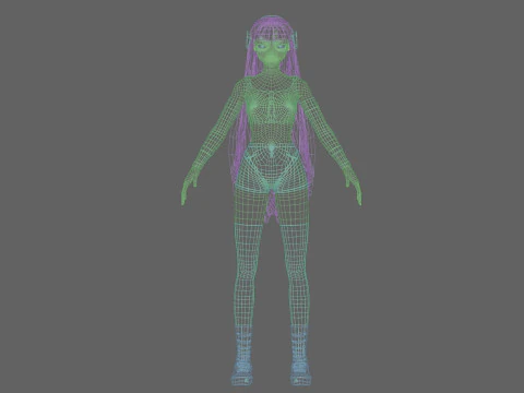 Basic sweet girl V37873 3D Model