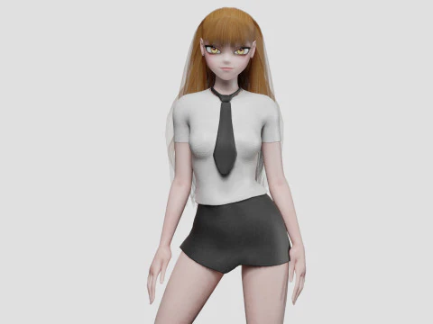 Gadis anime cantik V29152 Model 3D