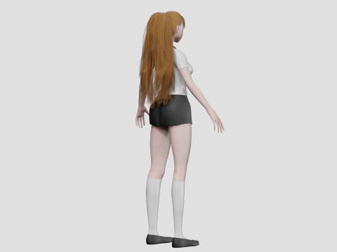Beautiful anime girl V29152 3D Модель