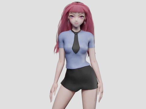 Beautiful Basic girl V35124 3D 모델