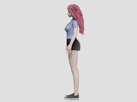 Beautiful Basic girl V35124 3D Model