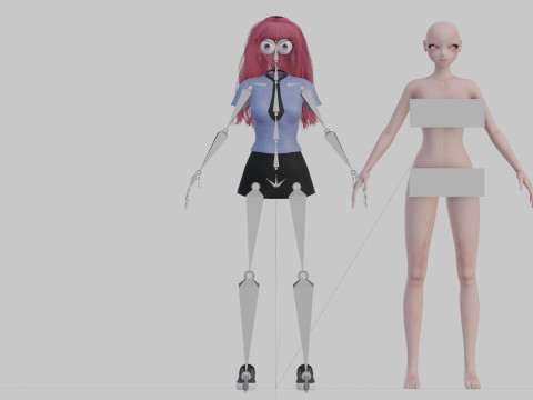 Beautiful Basic girl V35124 3D Model