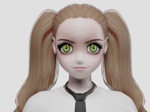 Beautiful cute girl V35332 3D Model