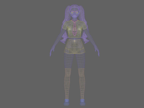 Beautiful cute girl V35332 3D Model