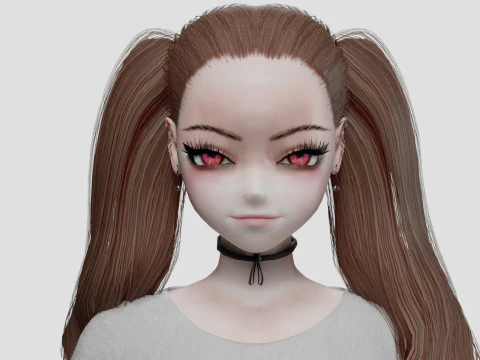 Cartoon anime girl V36497 3D Model
