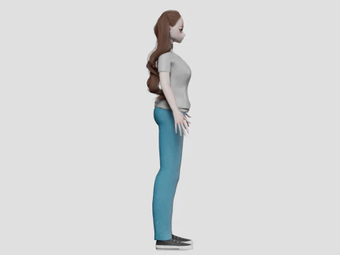 Cartoon anime girl V36497 3D Model