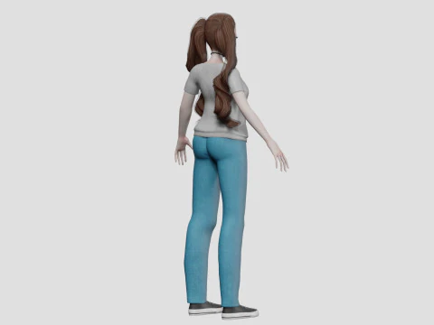 Cartoon anime girl V36497 3D Model