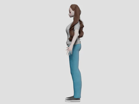 Cartoon anime girl V36497 3D Model