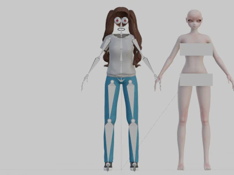 Cartoon anime girl V36497 3D Model