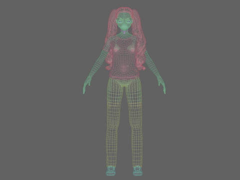 Cartoon anime girl V36497 3Dモデル