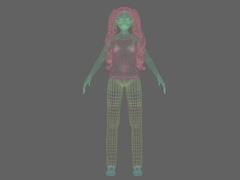 Cartoon anime girl V36497 3D Model