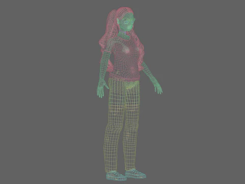 Cartoon anime girl V36497 3D Model
