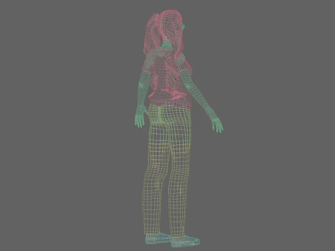 Cartoon anime girl V36497 3D Model
